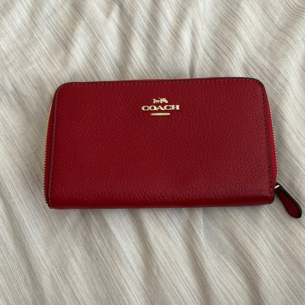 Red used coach wallet